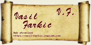 Vasil Farkić vizit kartica